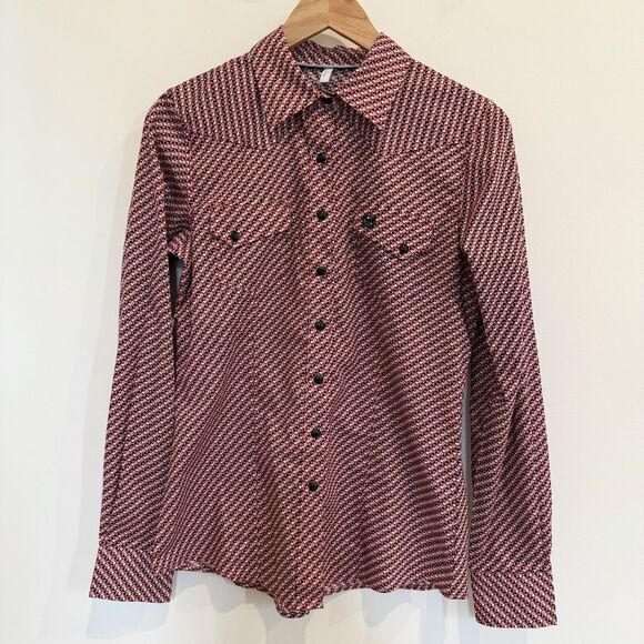 Cinch Shirt Women’s Medium Pink Button Down Snaps Western Rodeo Cowgirl Horse - Picture 1 of 13